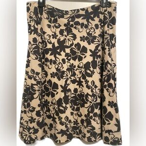 DKNY Jeans 100% Cotton Flower Print Skirt Size 6, Fully Lined, Side Zip